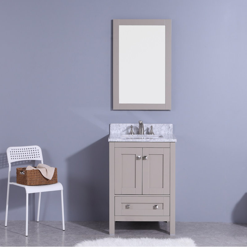 Winston Porter Mankato 25" Single Bathroom Vanity Set with Mirror
